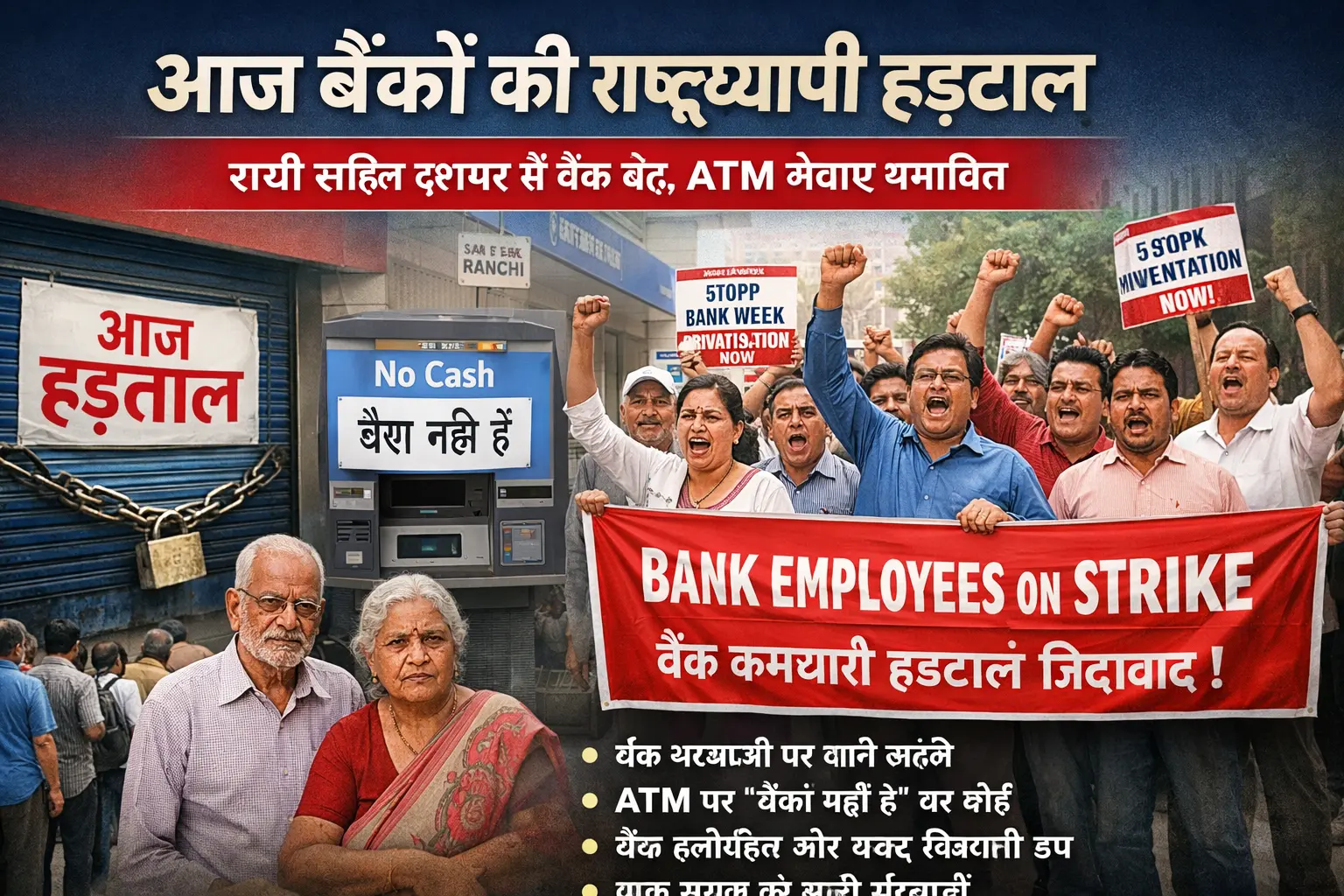 बैंक हड़ताल आज | Jharkhand News | bhaiyajii News