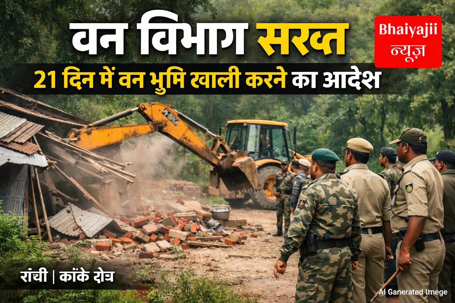 वन विभाग सख्त 21 दिन में वन भूमि खाली करने का आदेश | Jharkhand News | Bhaiyajii News