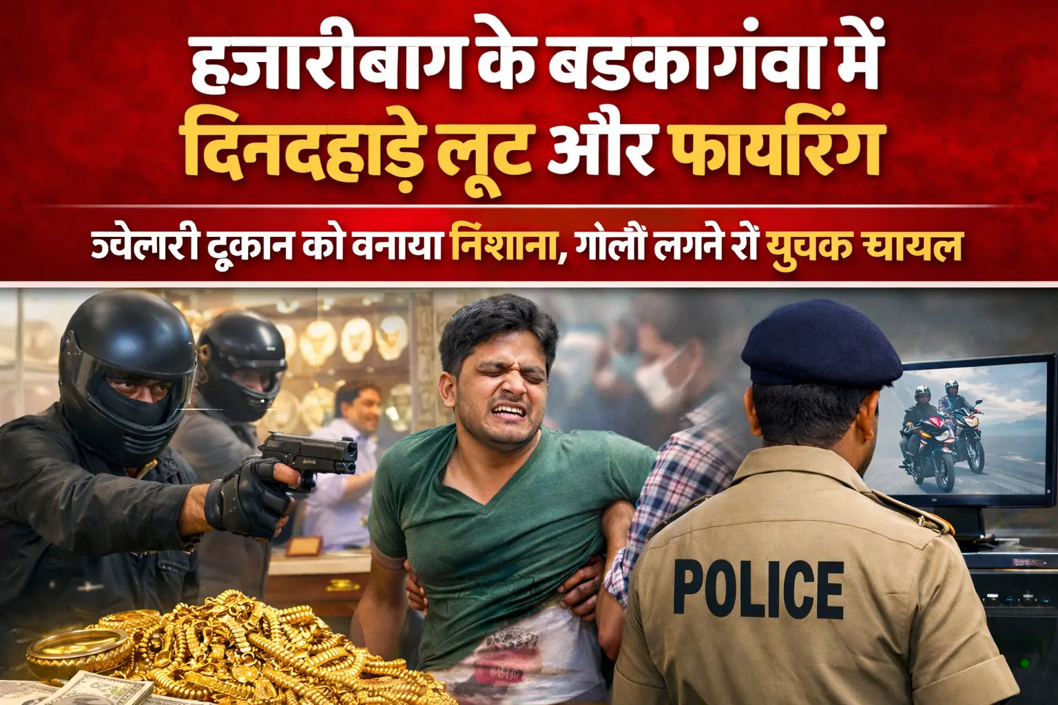 हजारीबाग के बड़कागांव में दिनदहाड़े लूट और फायरिंग | Jharkhand News | Bhiyajii News