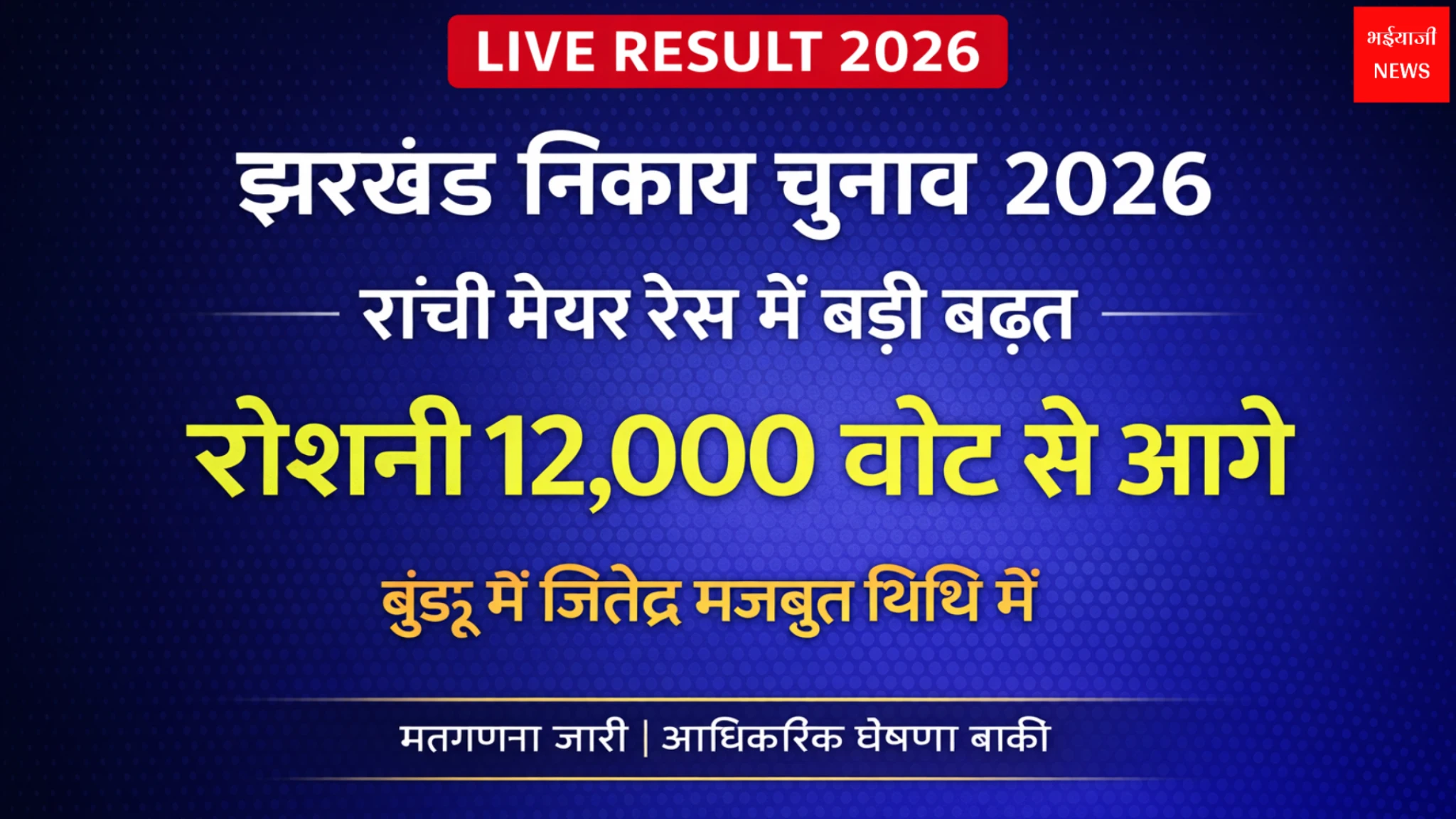 Jharkhand Nikay Chunav Result 2026 | Jharkhand News | Bhaiyajii News