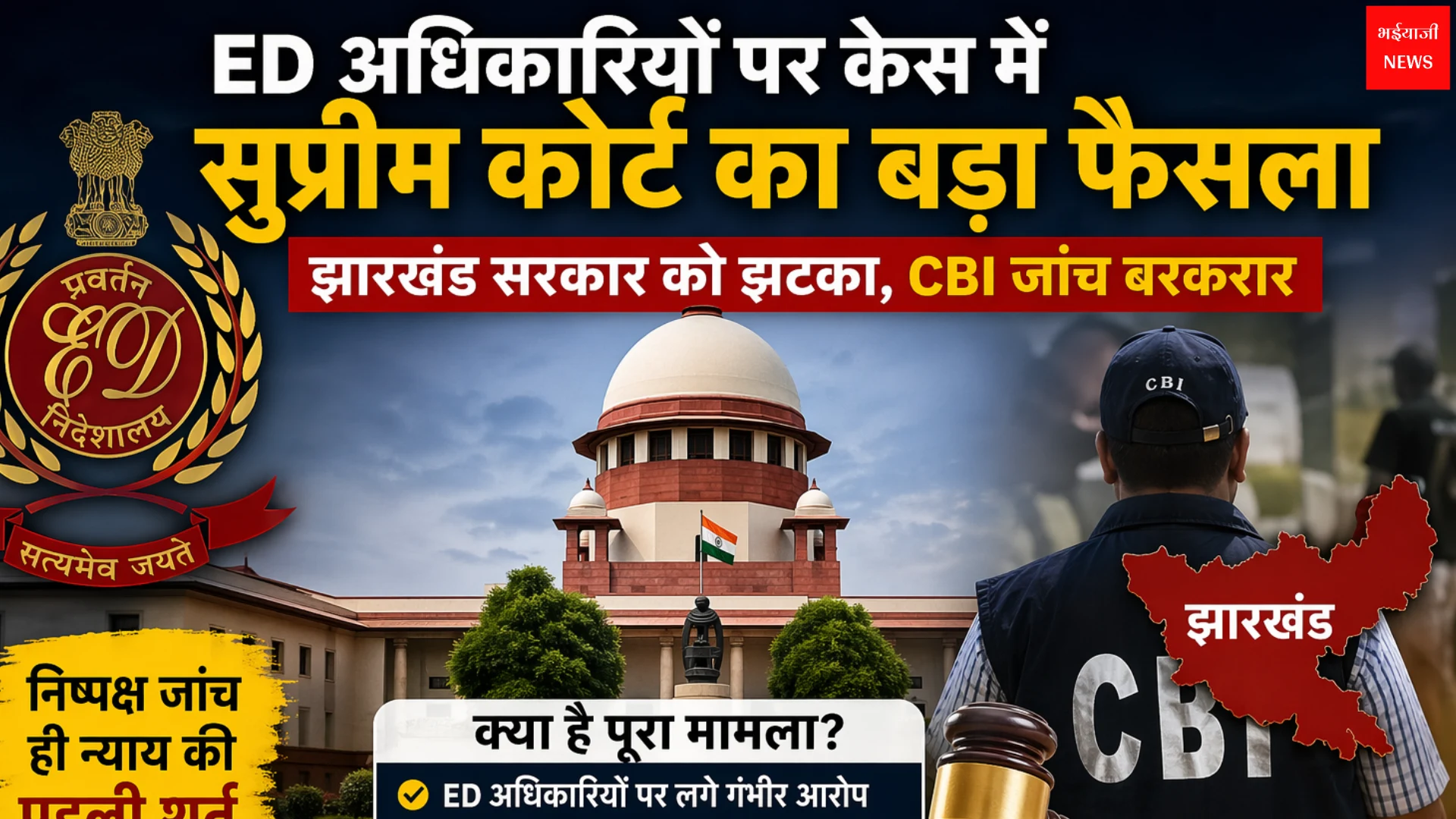 Jharkhand ED Case | Jharkhand News | Bhaiyajii News