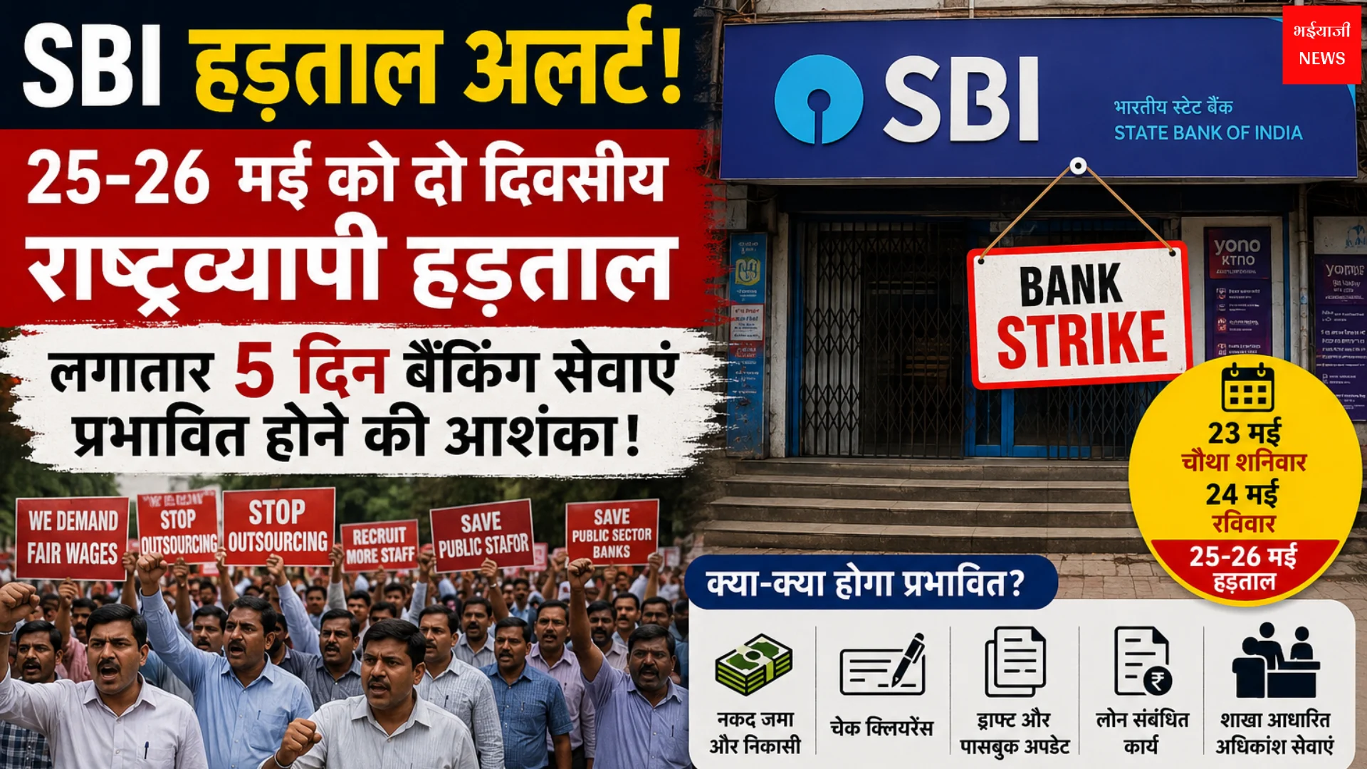 SBI Strike | Jharkhand News | Bhaiyajii News