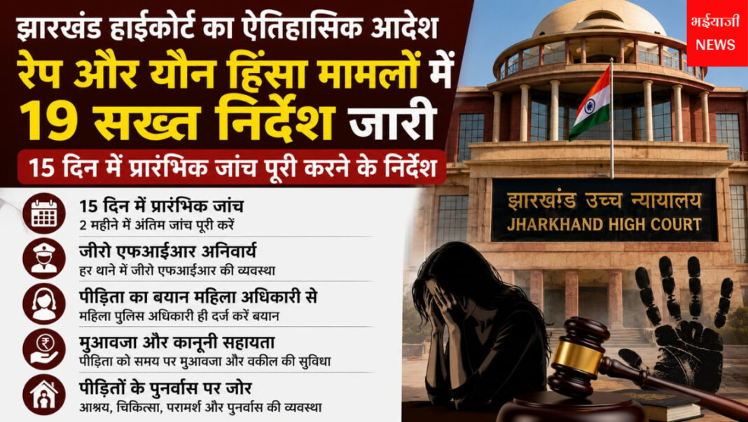 झारखंड हाईकोर्ट यौन हिंसा निर्देश : | Jharkhand News | Bhaiyajii News |