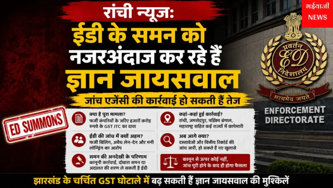 ज्ञान जायसवाल ईडी समन : | Jharkhand News | Bhaiyajii News |