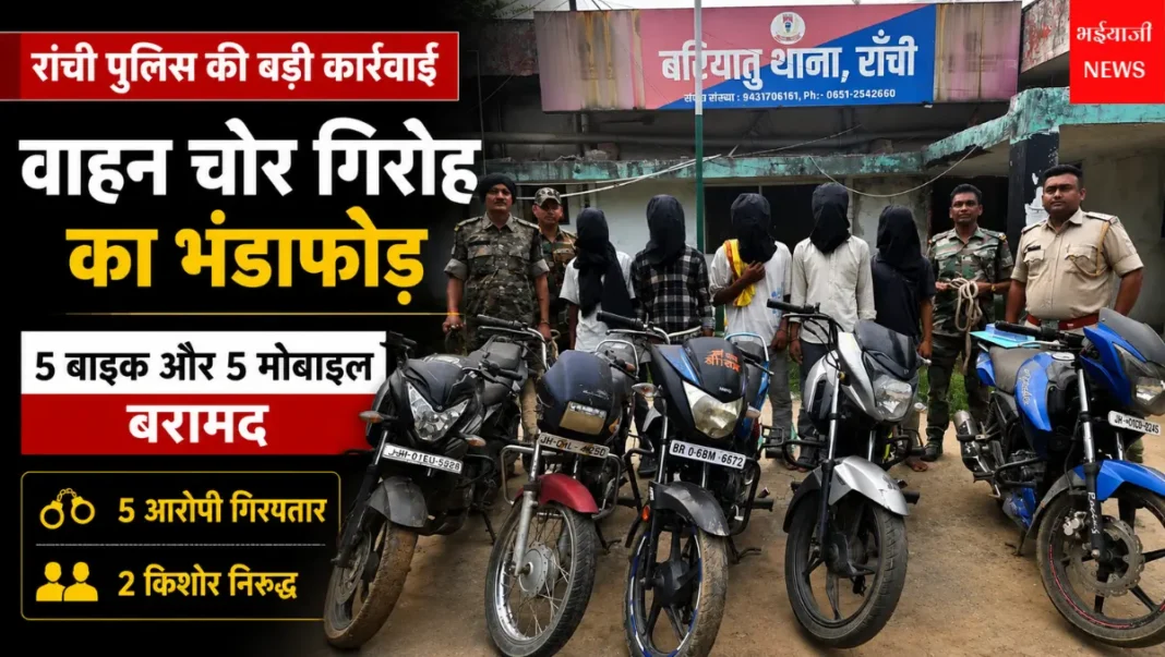 रांची वाहन चोर गिरोह : | Jharkhand News | Bhaiyajii News |