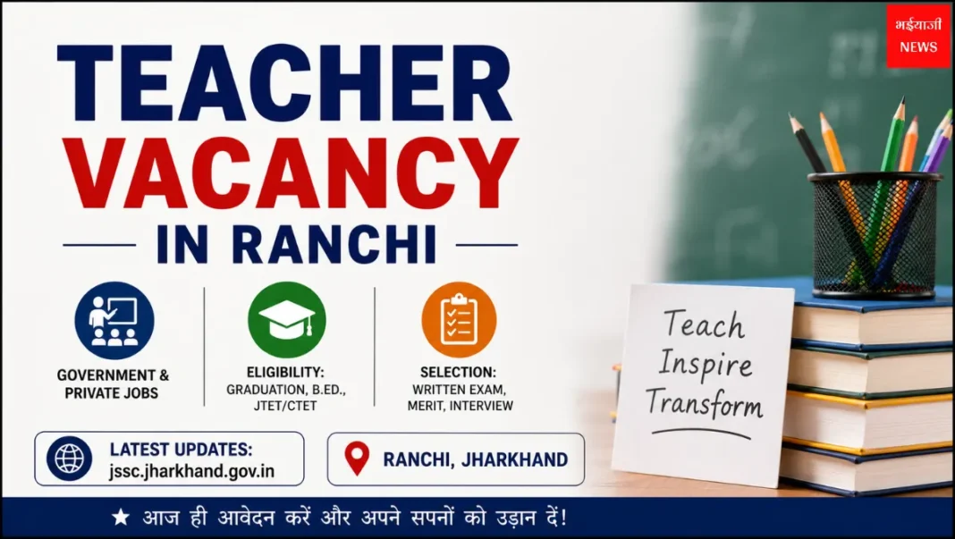 Teacher Vacancy in Ranchi| Jharkhand News | Bhaiyajii News