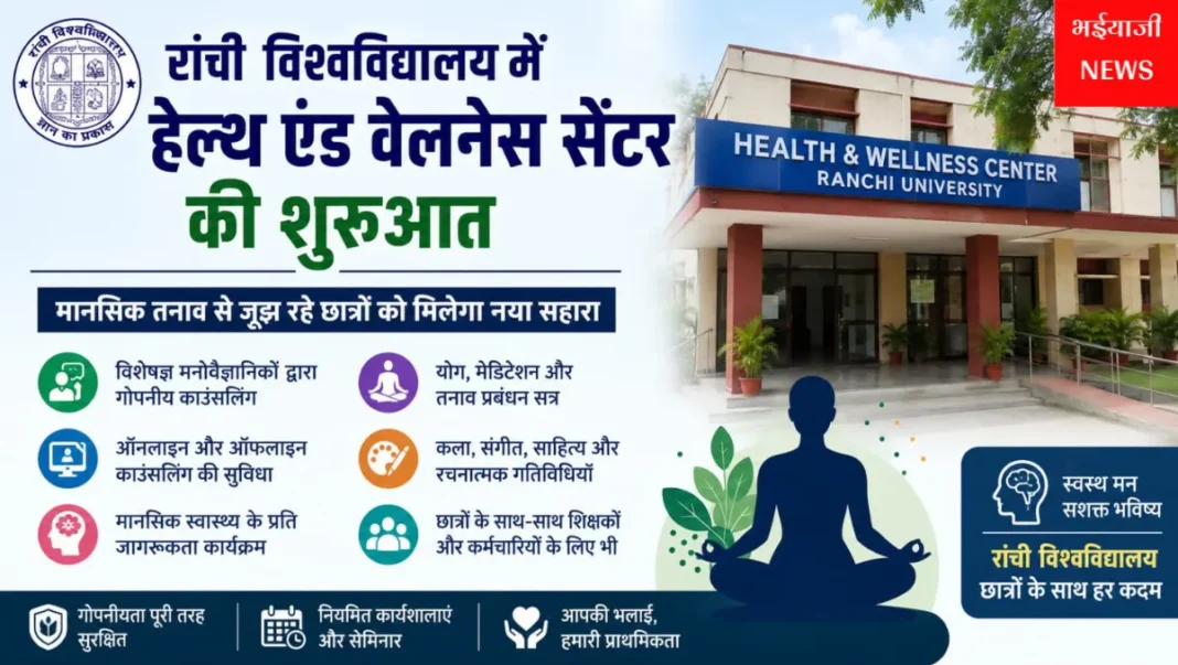 रांची विश्वविद्यालय हेल्थ एंड वेलनेस सेंटर : | Jharkhand News | Bhaiyajii News |