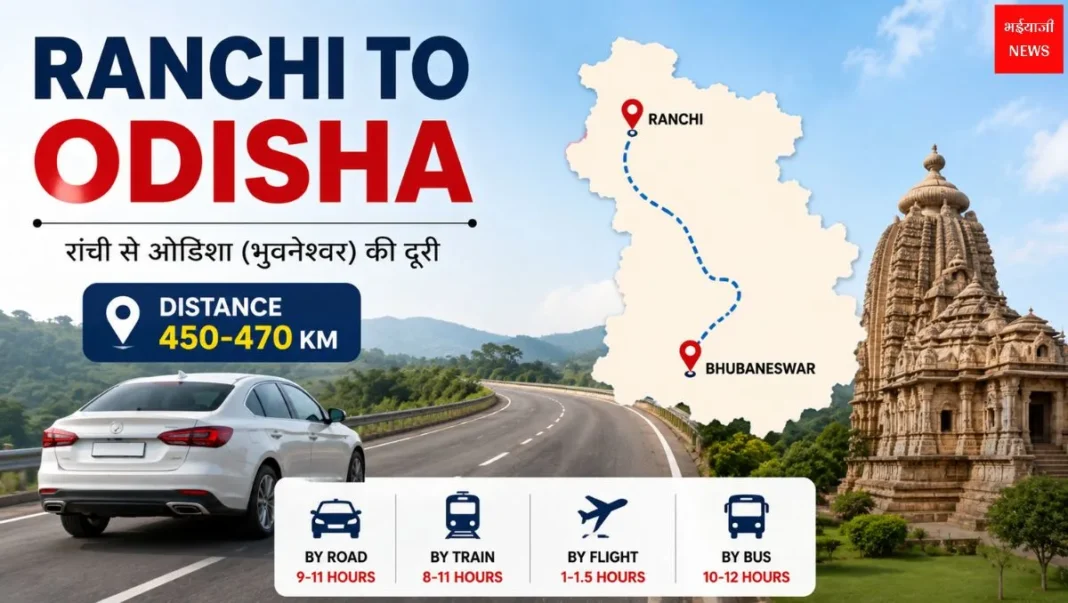 Ranchi to Odisha Distance: रांची से ओडिशा (भुवनेश्वर) की दूरी, समय और यात्रा गाइड (2026) |Jharkhand News |Bhaiyaji News |