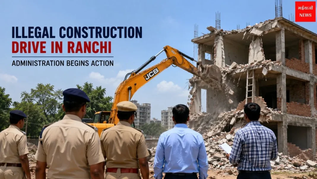 Illegal Construction Drive in Ranchi: अवैध निर्माण पर प्रशासन की बड़ी कार्रवाई, जानें पूरा मामला | Jharkhand News | Bhaiyaji News |