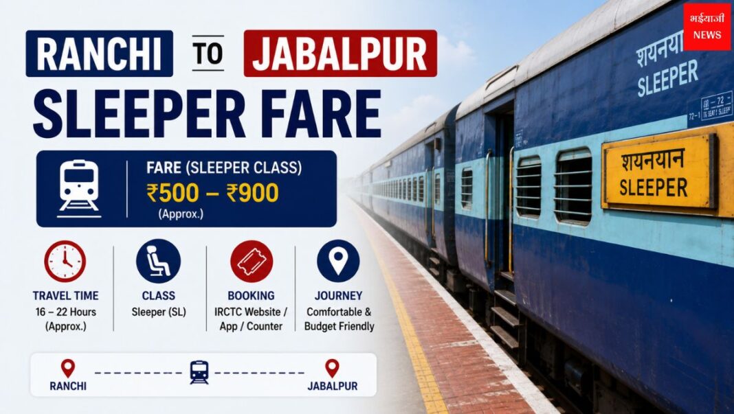Ranchi to Jabalpur Sleeper Fare 2026: टिकट किराया, बुकिंग और पूरी जानकारी |Jharkhand News | Bhaiyaji News |