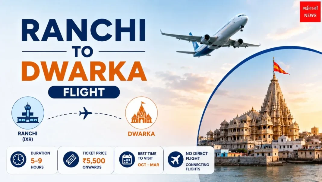 Ranchi to Dwarka Flight 2026: फ्लाइट टिकट, किराया, समय, रूट और पूरी यात्रा गाइड |Jharkhand News | Bhaiyaji News|
