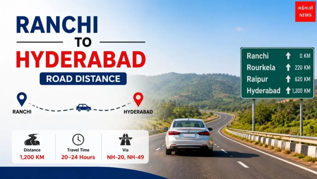 Ranchi to Hyderabad Road Distance: सड़क मार्ग दूरी, रूट, टोल और रोड ट्रिप गाइड (2026) |Jharkhand News |Bhaiyaji News|