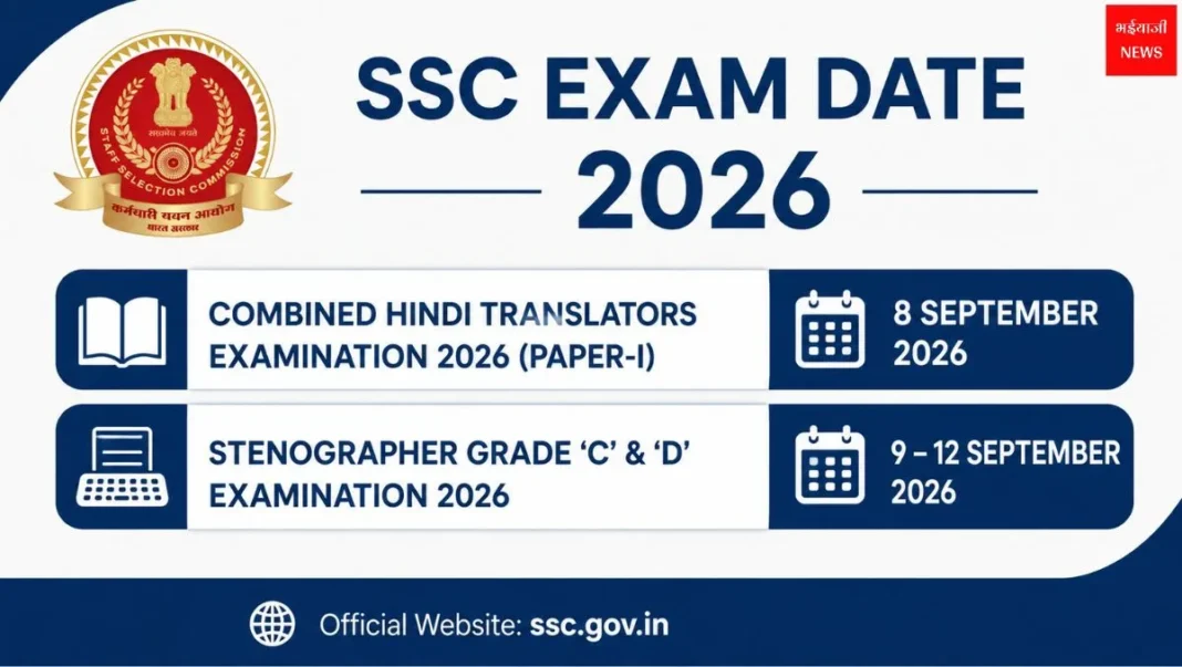 SSC Exam Date 2026 | Bhaiyajii News